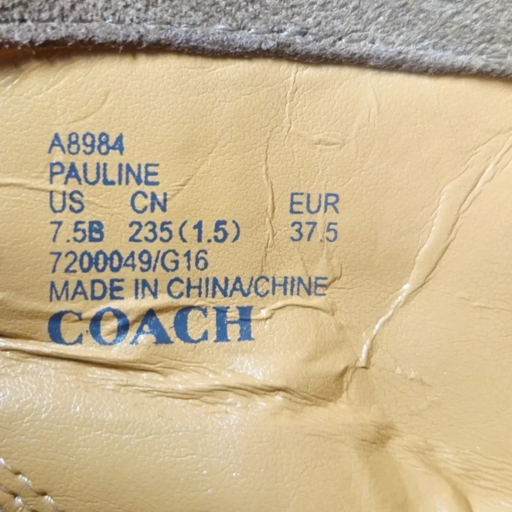 Coach Pauline Tan Suede Side Zip Ankle Bootie 7.5